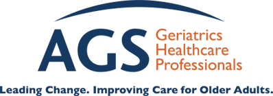 American Geriatrics Society Logo - Blue and orange sans-serif type